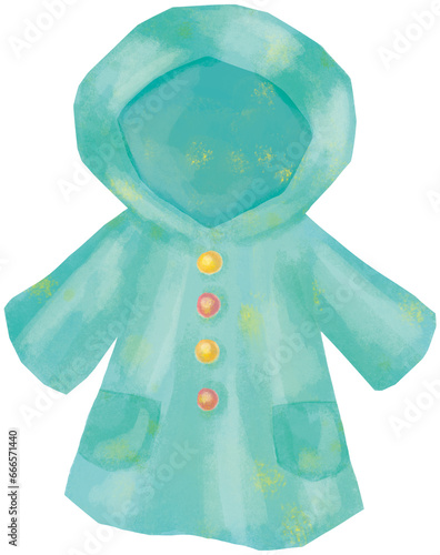 かわいいレインコートのイラスト 梅雨素材