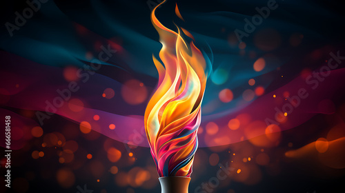 Olympic games Torch Flame background. generative ai 