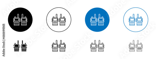 Two way radio vector icon set. military walkie talkie vector symbol for mobile apps and website UI designs
