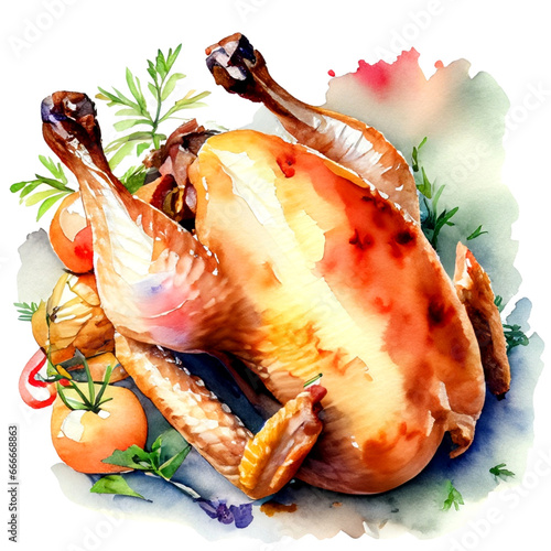 Kurczak pieczony ilustracja
