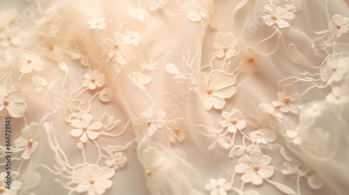 a close up of white flowers lace pattern