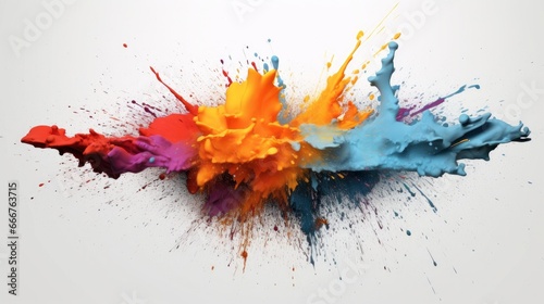 Harmonious and balanced color combinations in paint splashes on a light background. AI generated