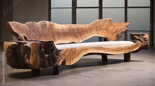 Solid wood sofa design. Generation AI