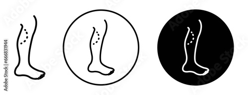 Calf plastic surgery icon. medical calf plastic surgery symbol set. leg calf plastic surgery vector line logo sign.