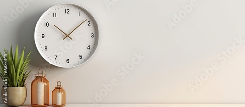 white round wall clock minimalistic design ing