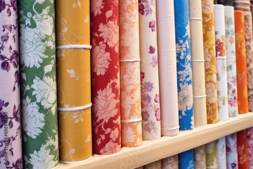rolls of patterned fabric used for hardcover book binding