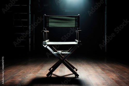 an empty directors chair awaiting its user