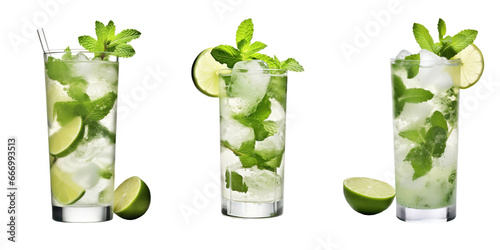 Mojito cocktail isolated or white background