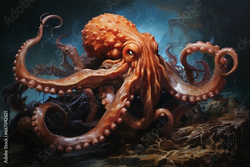 An octopus. Generative AI