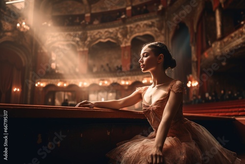 Ballerina in a wonderful theater, AI generated