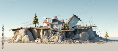 House damaged by earthquake