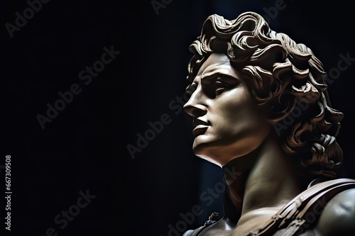 Profile statue of Alexander The Great emperor.