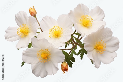 Transparent png of labdanum flower, also known as gum rockrose or cistus ladanifer. Generative AI