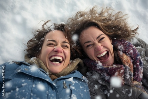 Pareja senior disfrutando de un día de nieve en vacaciones de invierno. 