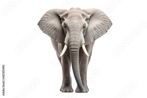 Majestic Elephant Isolated on White Background: Pachyderm Tranquility, Isolated on Transparent Background