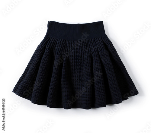 Knitted black Skirt on white background