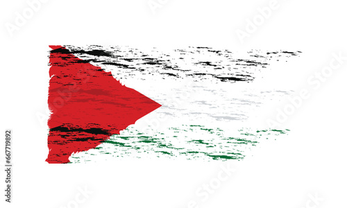 Palestine flag isolated on white background. Palestine flag frame with love symbol. Banner, poster, card, background design.