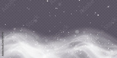 Cold winter wind texture. Holiday vector blizzard. Christmas effect of a cold blizzard. Vector PNG