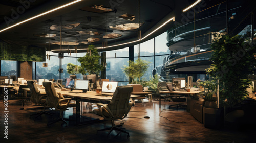 Blend of tradition and innovation in a sustainable workspace.