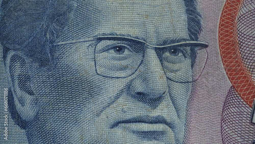 Old money. Yugoslavian money. Old paper money. Josip Broz Tito
