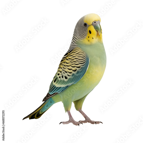 Budgerigar parrot isolated on a white background.