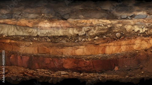 Underground view of soil layers
