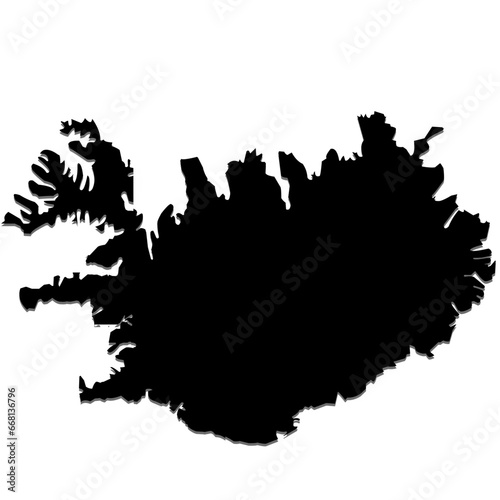 Iceland map silhouette