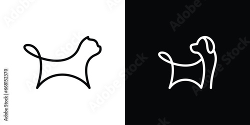 pet logo design made in a minimalist line style.