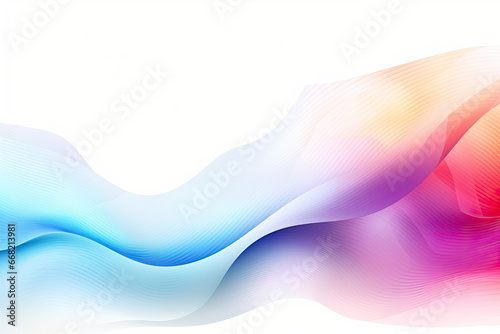 Waves of rainbow colors on white background