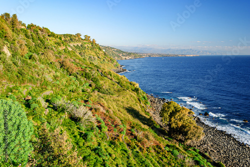 The cliff called Timpa near Acireale, in the eastern coastline of Sicily