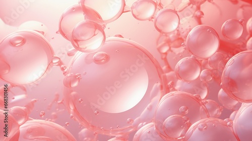 Collagen bubbles close-up, bright colors