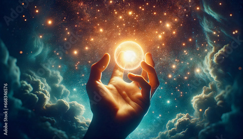 manifesting desires with starlit orb, generative ai