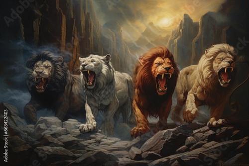 The vision of the four beasts in the book of Daniel.