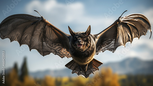 a photo of bat while flying made with generative AI