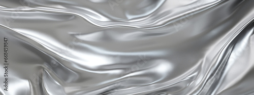 silver foil surface with crumpled shiny foil texture for backgrounds, seamless pattern background.