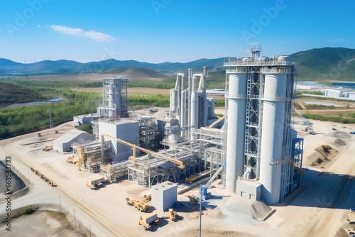 Aerial view of cement concrete factory