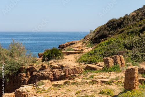 Ruins of the Roman Archeological Park of Tipaza ( Tipasa ), Algeria.