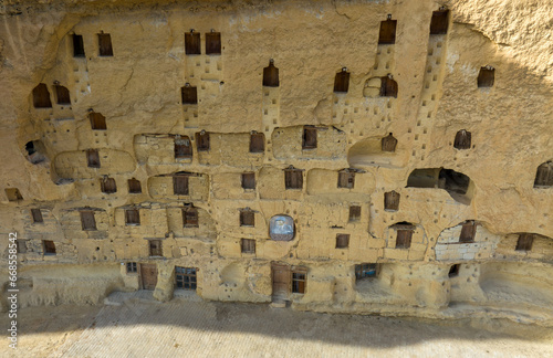 Karaman, Turkey, December 17, 2022: Taskale historic granaries in the town of Turkey Karaman.