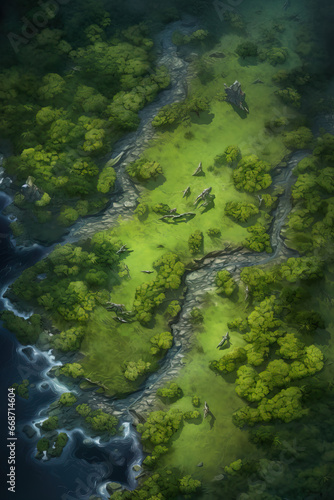 DnD Map Meadow View from Above: Serenity