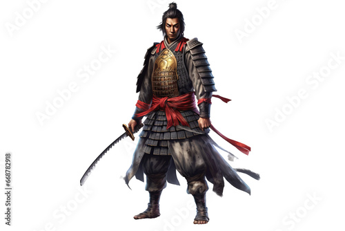 A samurai isolated on transparent background - Fictional Person.
