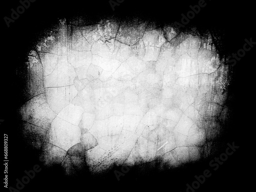 Concrete wall textured of rough and cracked with black and white color. Grunge background with copy space