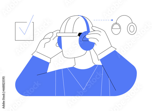 Hearing protection abstract concept vector illustration.