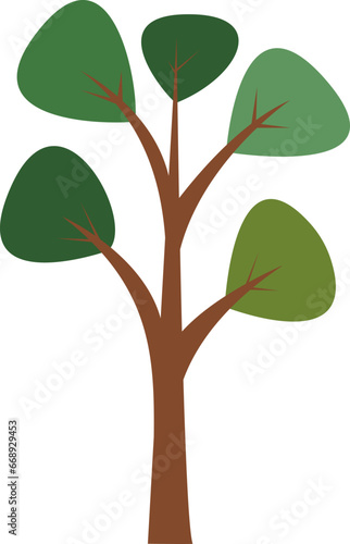 Tree shape vector illustration. Simple Tree silhouette design elements