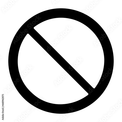 A large no parking sign in the center. Isolated black symbol