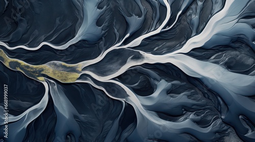 Swirling Braided Rivers in Iceland AI Generated