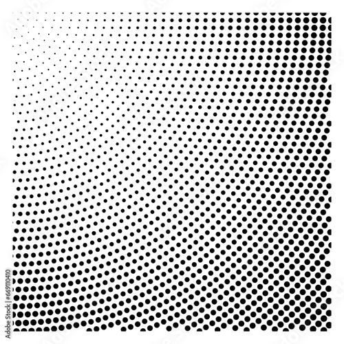 Halftone gradient texture square. Geometric dot pattern