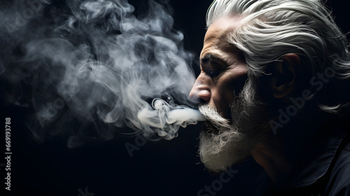 portrait of a person with a cigarette