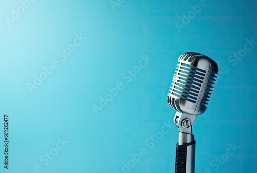 Close-up of retro microphone