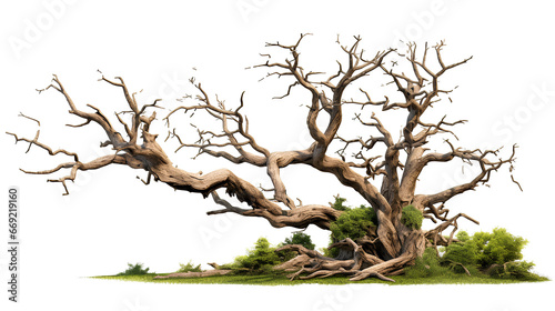 Dead tree on PNG transparent background for Halloween and horror festival decoration.