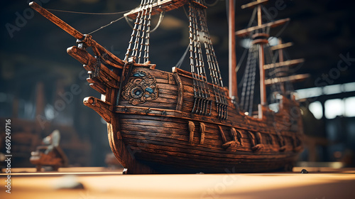 antique old wooden ship